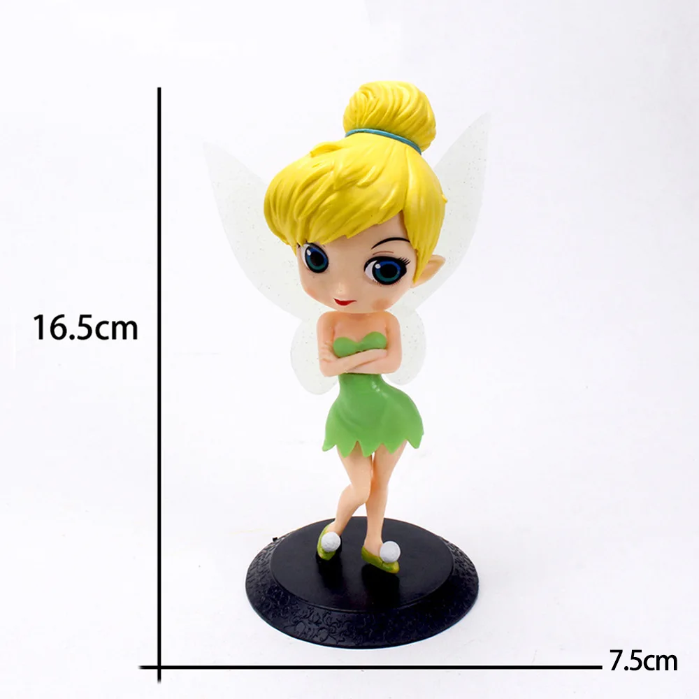 Disney Q Posket Princess Tinker Bell Snow White Action Figure Model Toys Cake Decor Ornament Fashion Trendy Doll Birthday Gifts