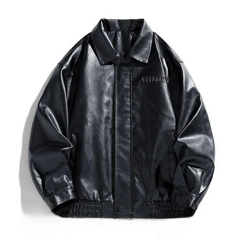 

Loose Men's Biker Sle Jaet Hip Hop Hong Kong Sle High Street Faion Autumn Spring Season Casual Outerwear Coat