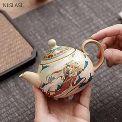 Vintage Kiln Coarser Pottery Teapot Home Ceramic Tea Pot Handmade Tea Infuser Exquisite Filter Beauty Kettle Tea Accessories