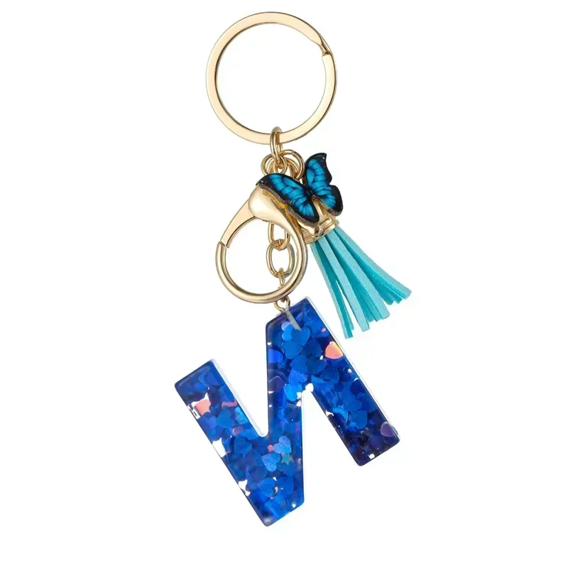 Custom Blue Butterfly Keychain, Personalized Gift