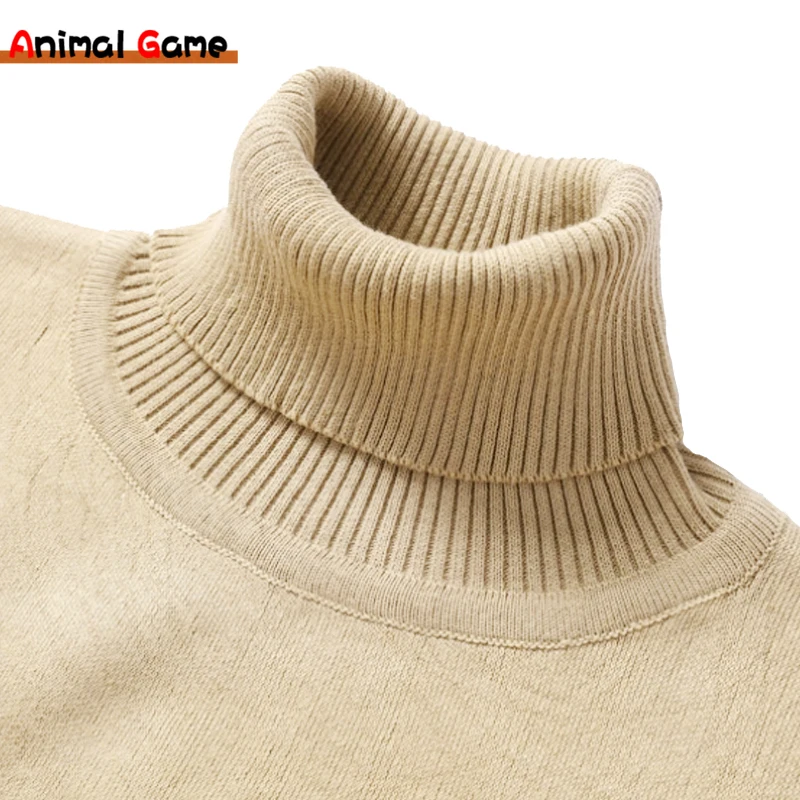 

Winter Turtleneck Sweater New Men's Casual Rollneck Knitted Swatshirts Warm Men Jumper Wool Autum Sweaters