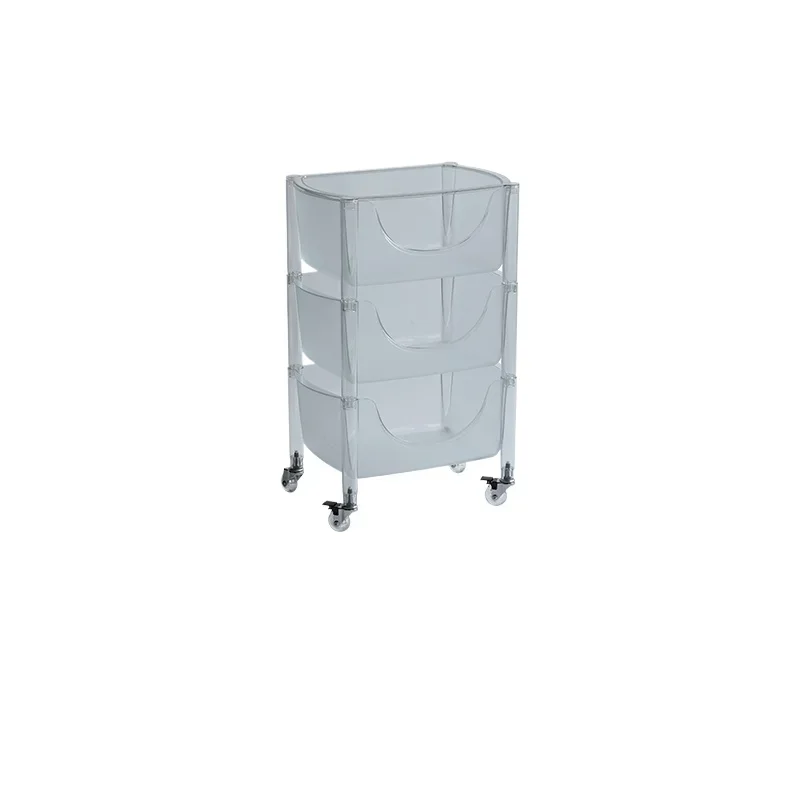 

Nordic Shelf Transparent Acrylic Movable Cart Multi-layer Snack Storage Cabinet