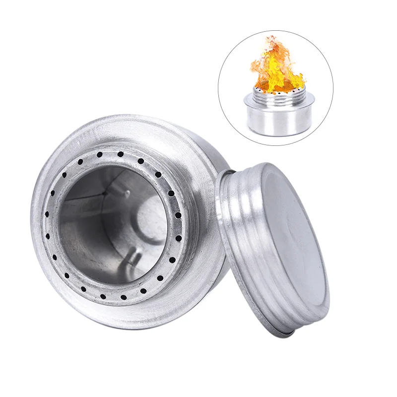 Estufa de Alcohol de aleación de aluminio con tapa, estufa de cocina para acampar al aire libre, senderismo, mochilero, Mini estufa de Alcohol para exteriores