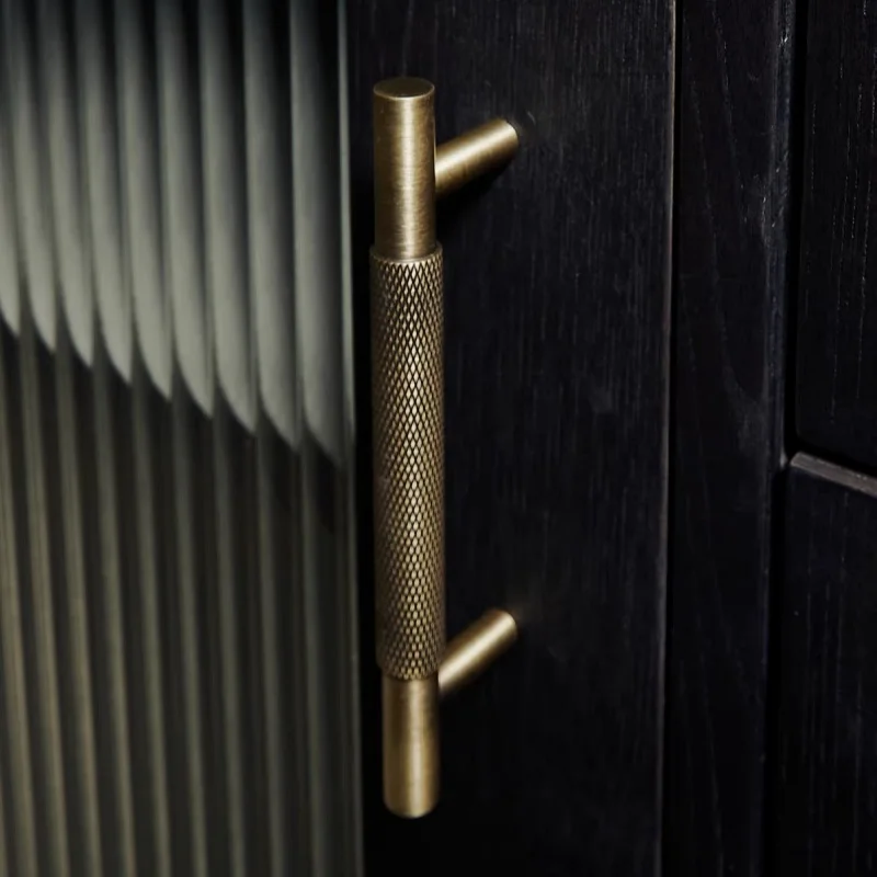 Antique Brass Knurled Kitchen Accessories Retro Wardrobe Closet Door Pull Drawer Knobs Furniture Handles Kitchen Cabinet Handles