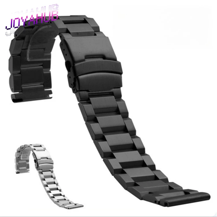 

Custom LOGO Trapezoidal Three Bead Stainless Steel Watch Sandblasted Watch Modified Accessories Safety Buckle 18 20 22 24mm