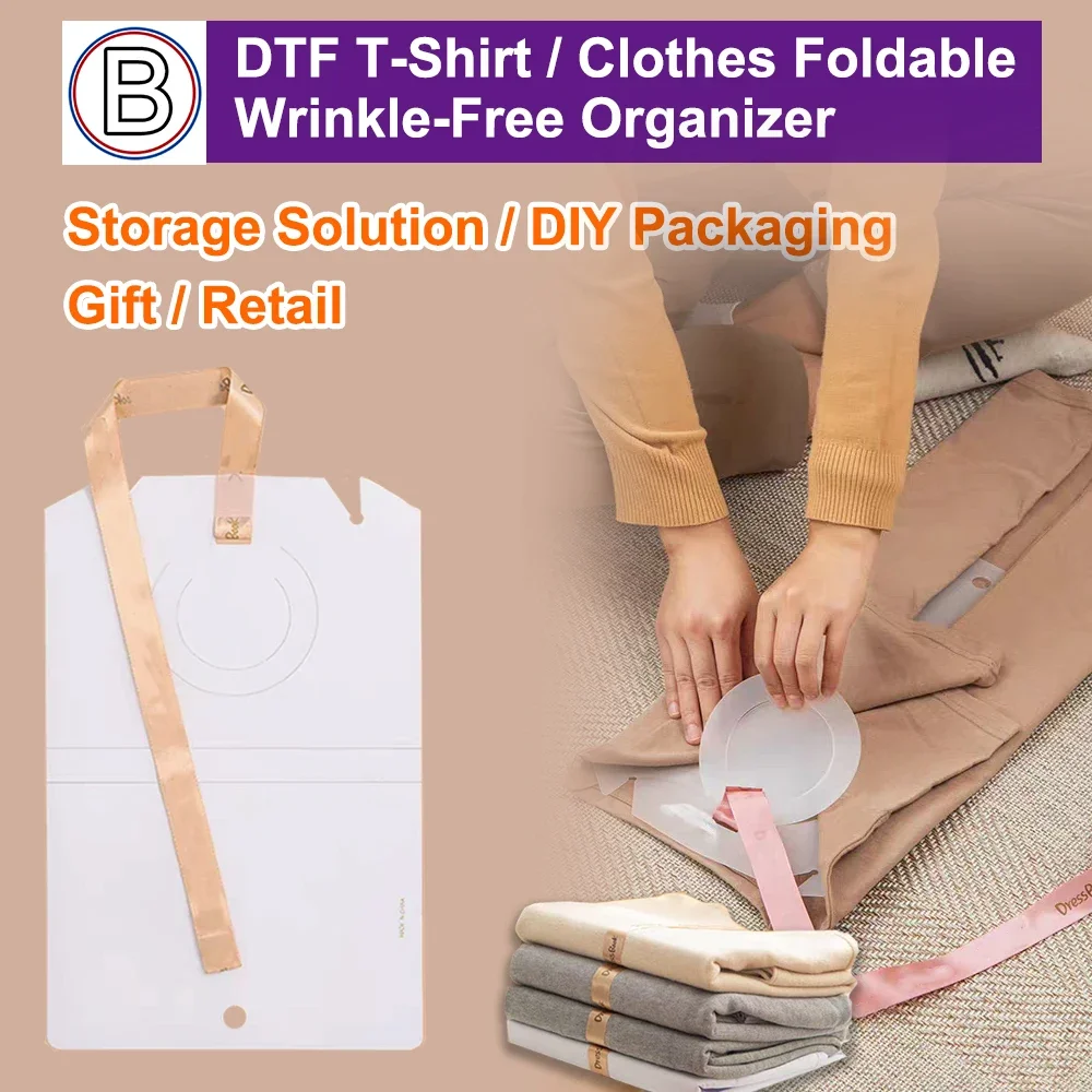 

10pcs Multifunctional DTF Print T-Shirt Cloth Folding Organizer Storage Solution DIY Packaging Gift Retail for T Shirt Display