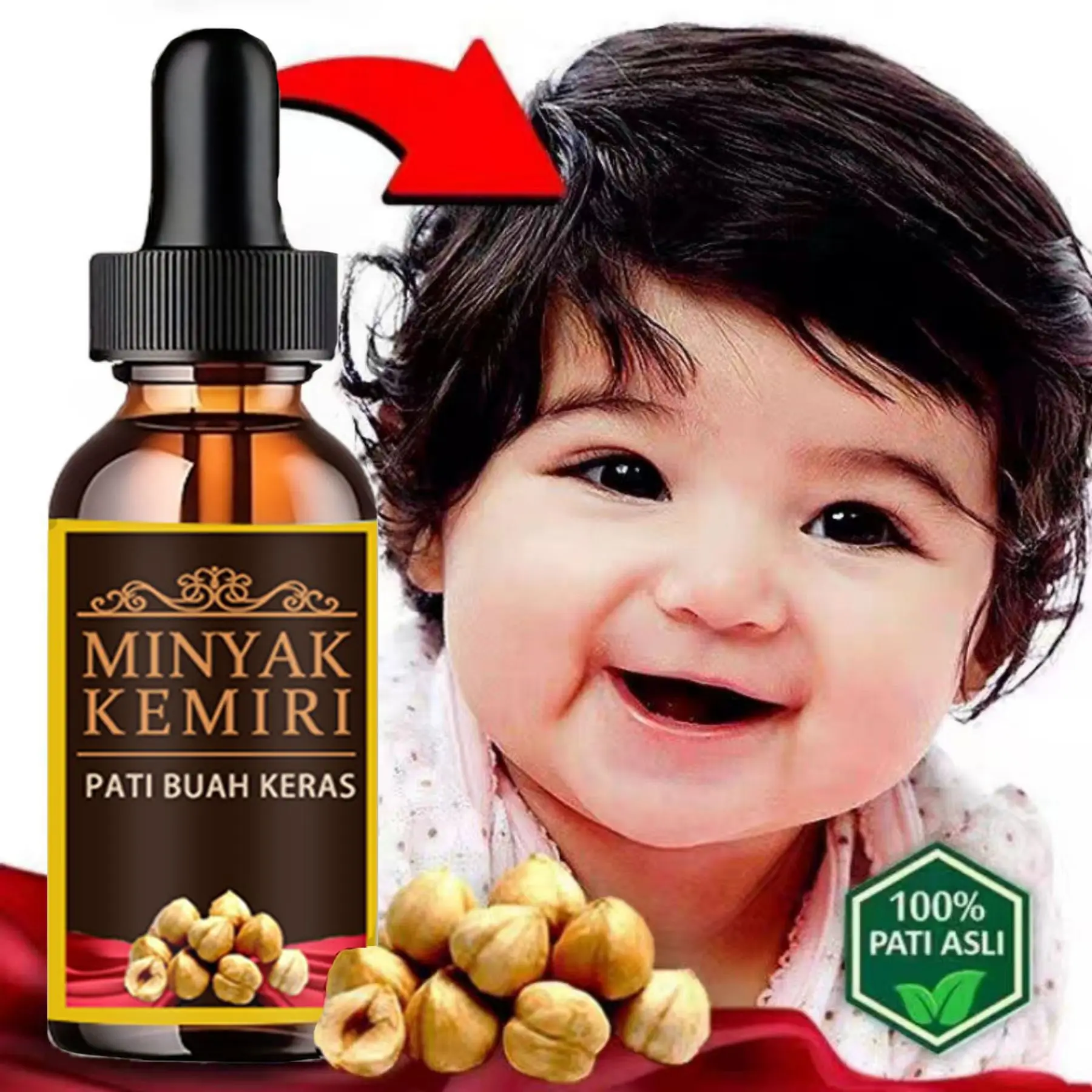 Men Grouth Hair Beard Growth Oil 100% Natural Hard Nut Oil Essence for Beard and Hair Products