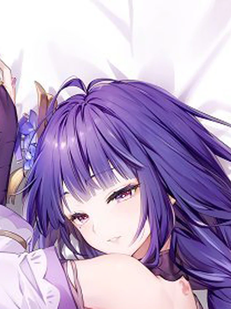 Dakimakura Anime Raiden Shogun Double-sided Print 2WAY Tricot Life-size Body Pillow Cover Pillowcase Custom print