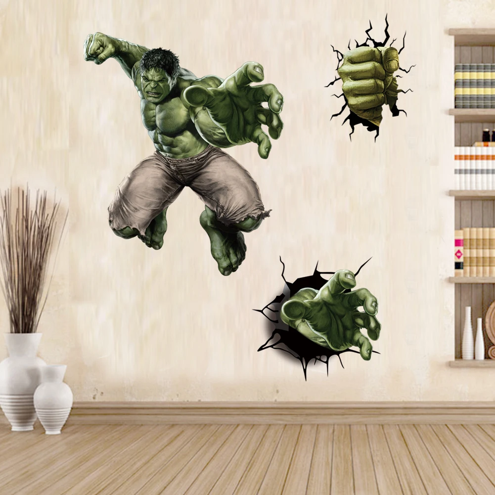 Cartoon Avengers Spiderman Naklejki ścienne do pokoju dziecięcego Super Heroes Dekoracje PVC Home Cartoon Decor Wall Mural Art Posters — zdjęcie 7