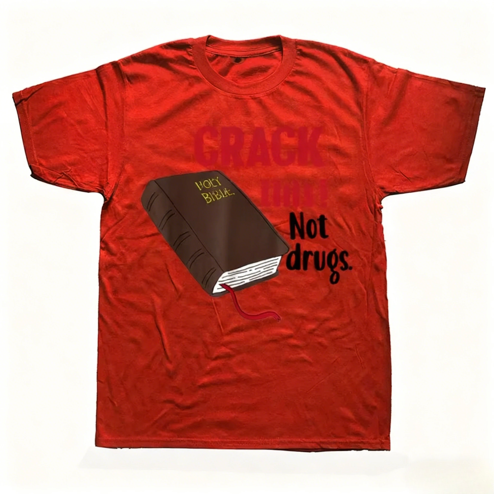 Funny Crack This Not Drugs Holy Bible Christian God T Shirts Cotton Streetwear Gifts Mens Fashion Casual Loose Oversized T Shirt