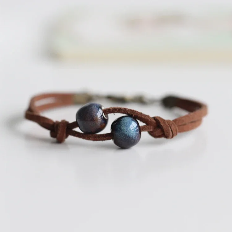 

Chinese Style Hand-Woven Bracelet, Exquisite White Clay Ceramic, Adorn Article, High Quality, drop Shipping, #1250