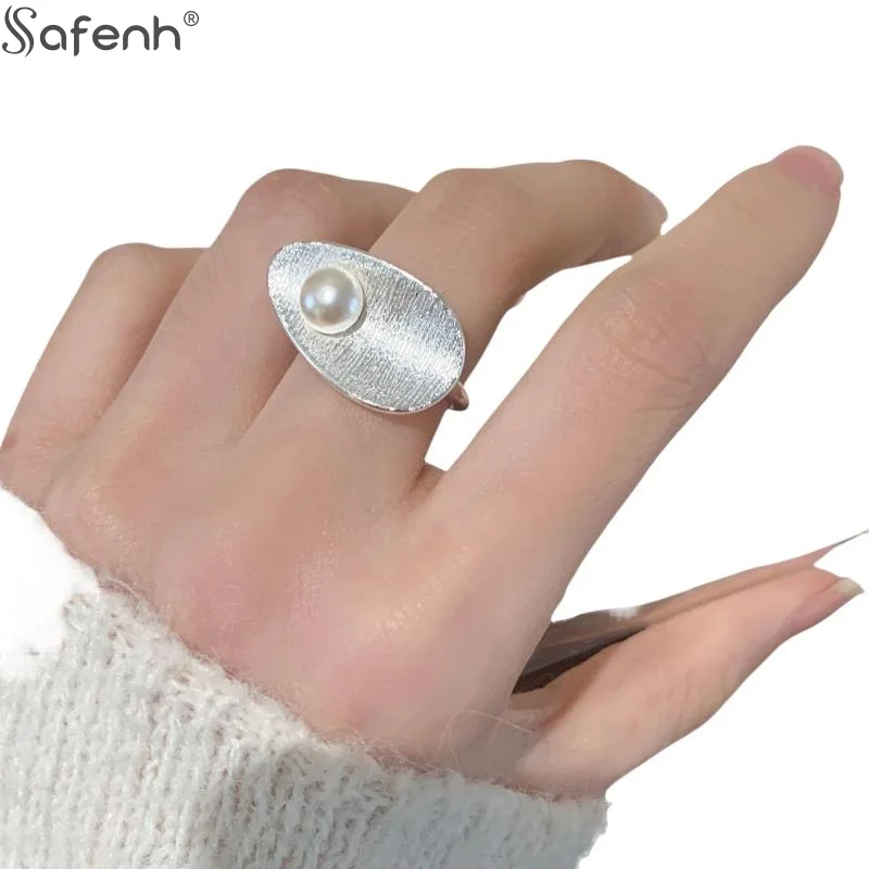 Handmade Irregular Geometry Pearl Adjustable Finger Rings For Women Fashion New Female Jewelry Gift Party Holiday Anillos