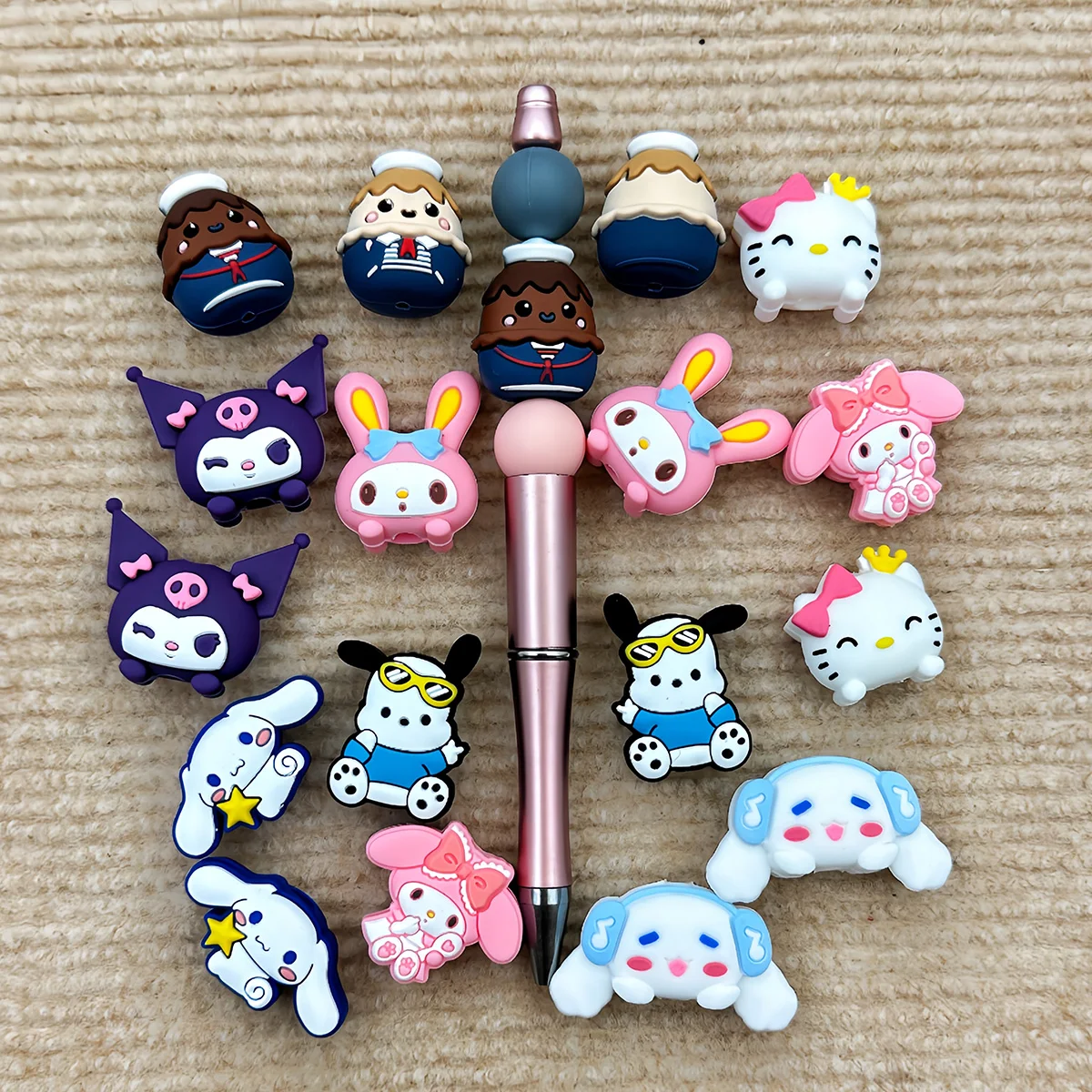 

10PCS 3D Cartoon Silicone Focal Beads Silicone Beads for DIY Pen Keychain Bracelet Jewelry Making Supplies DIY Creative Gifts