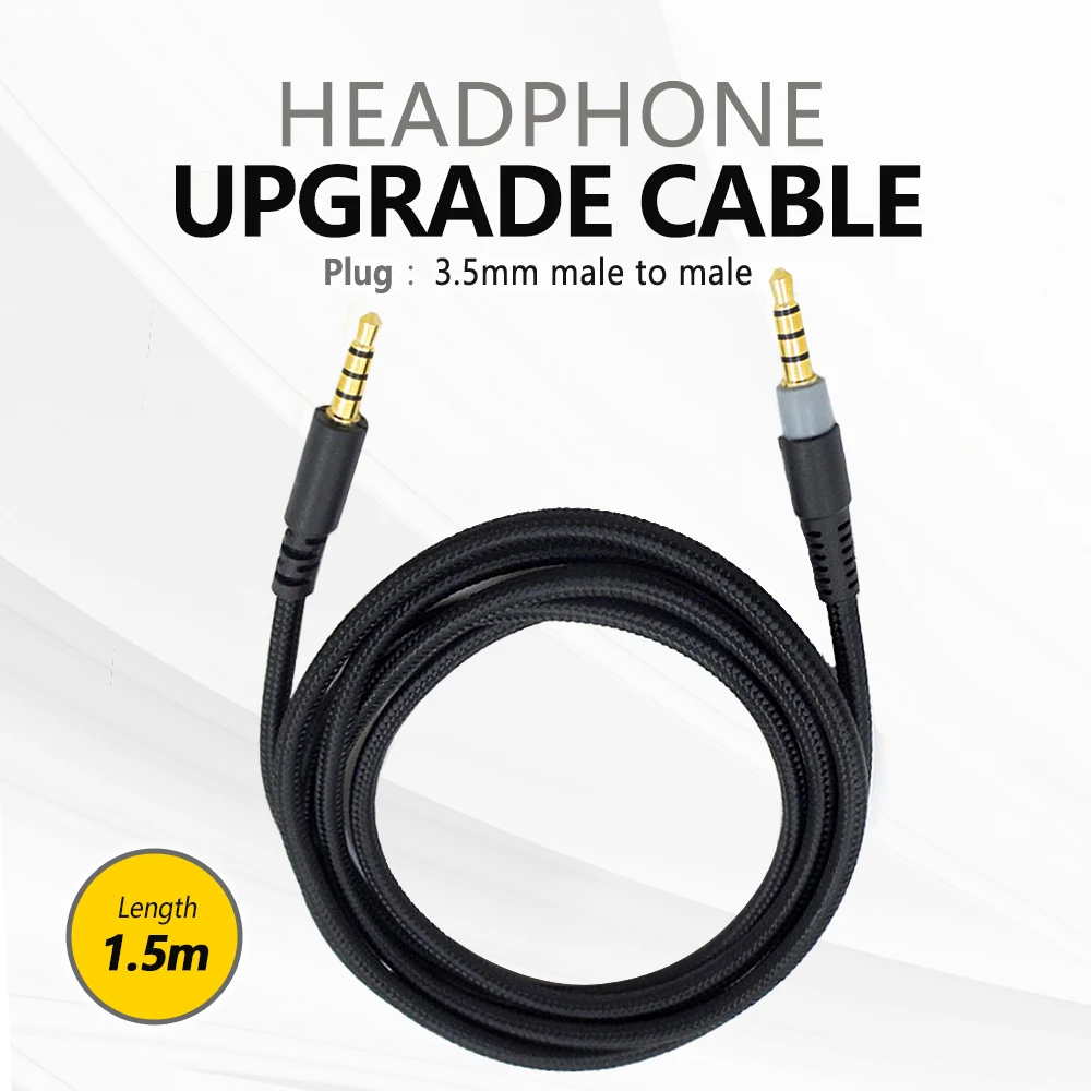 

Nylon Braided 3.5MM Male to Male Headphone Upgrade Cable Gaming Headset Audio Line for Kingston HyperX Cloud Alpha