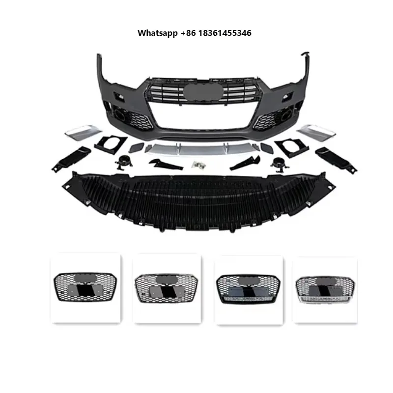 

For A7 2016-2018 Facelift RS7 Front Bumper Body Kit ApolloAuto Body System RS7 Type Car Bumper With Grill