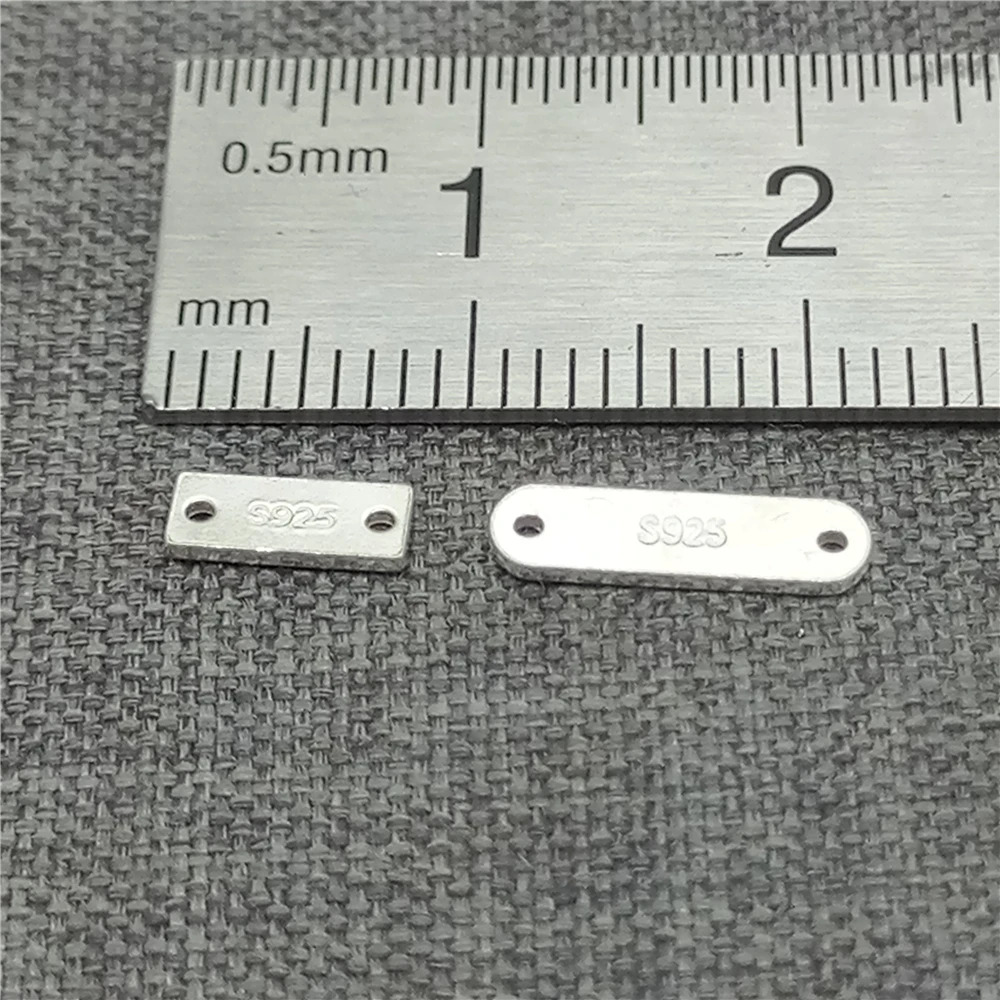 10 Sterling Silver Bar Connectors 925 Silver Blank Rectangle Tags for Necklace Bracelet