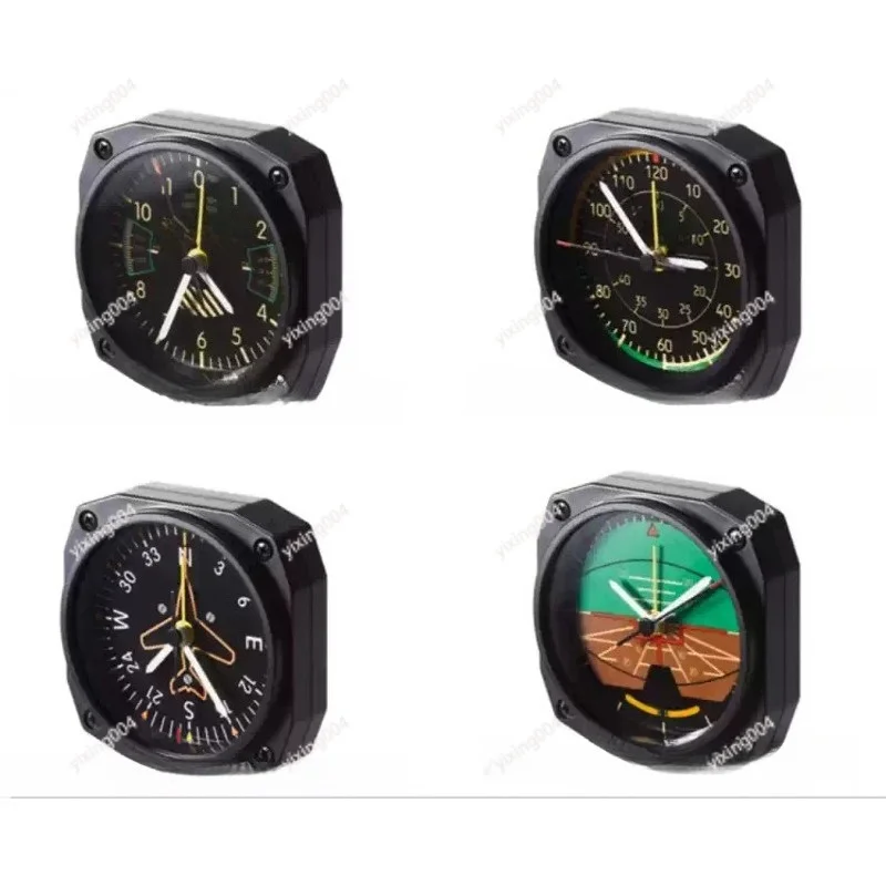Aviation Cockpit Simulation Clock Aircraft Instrument Style Alarm Clock For Flight Simulator Decor & Aviation Enthusiasts