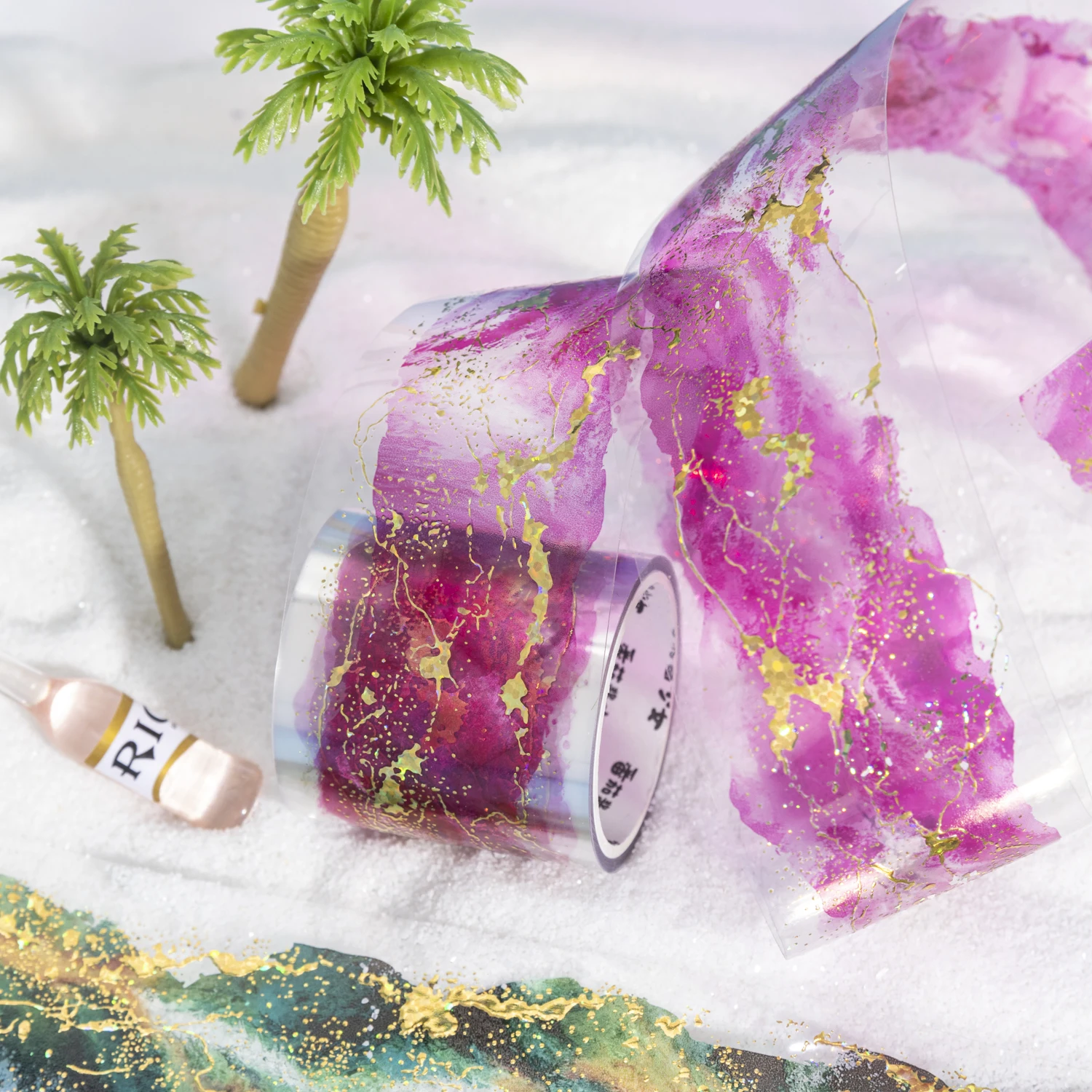 Серия The Wind Blows Over The Waves, винтажная ПЭТ-лента с пятнами и пейзажем, креативный материал для журнала «сделай сам», канцелярские принадлежности для коллажа