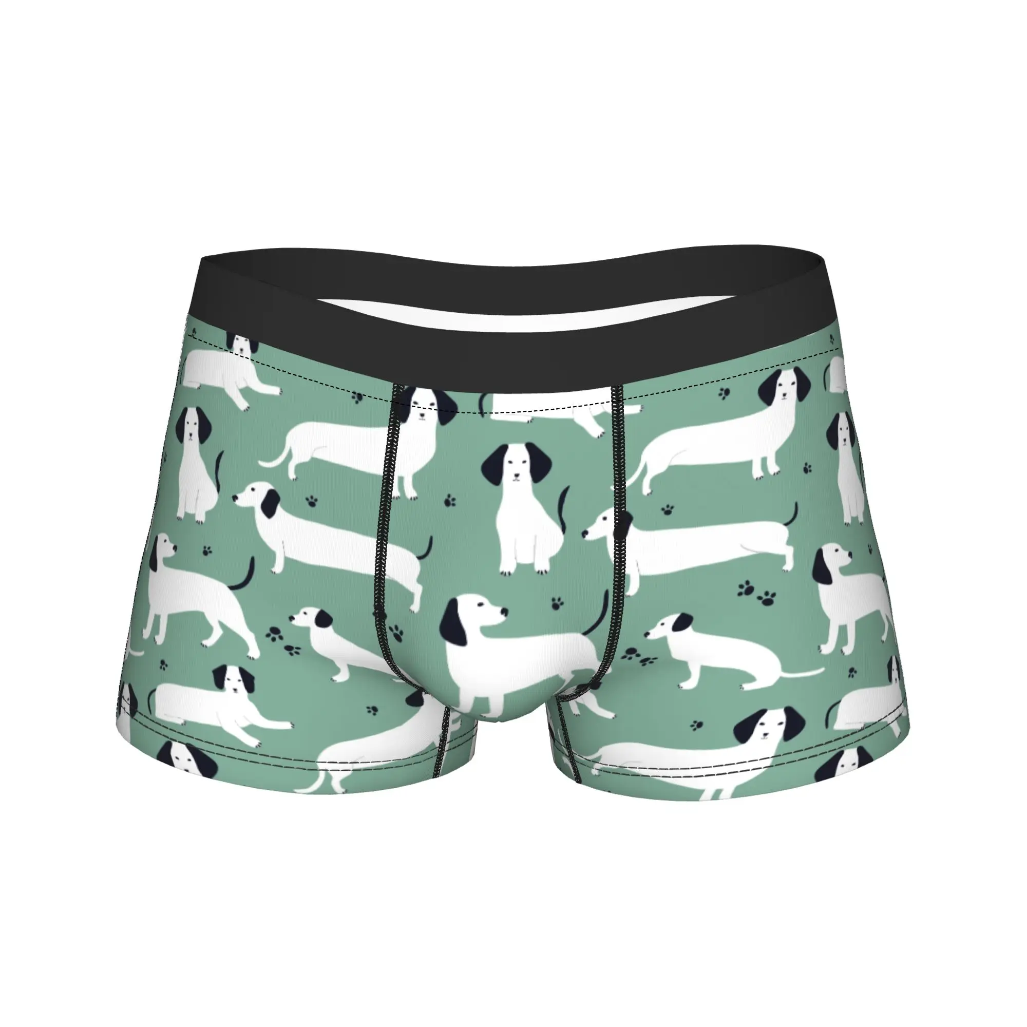 

Мужское милое белое нижнее белье с немецкой собакой барсуком и таксой для любителей собак, трусы-боксеры, шорты, мягкие трусы Homme