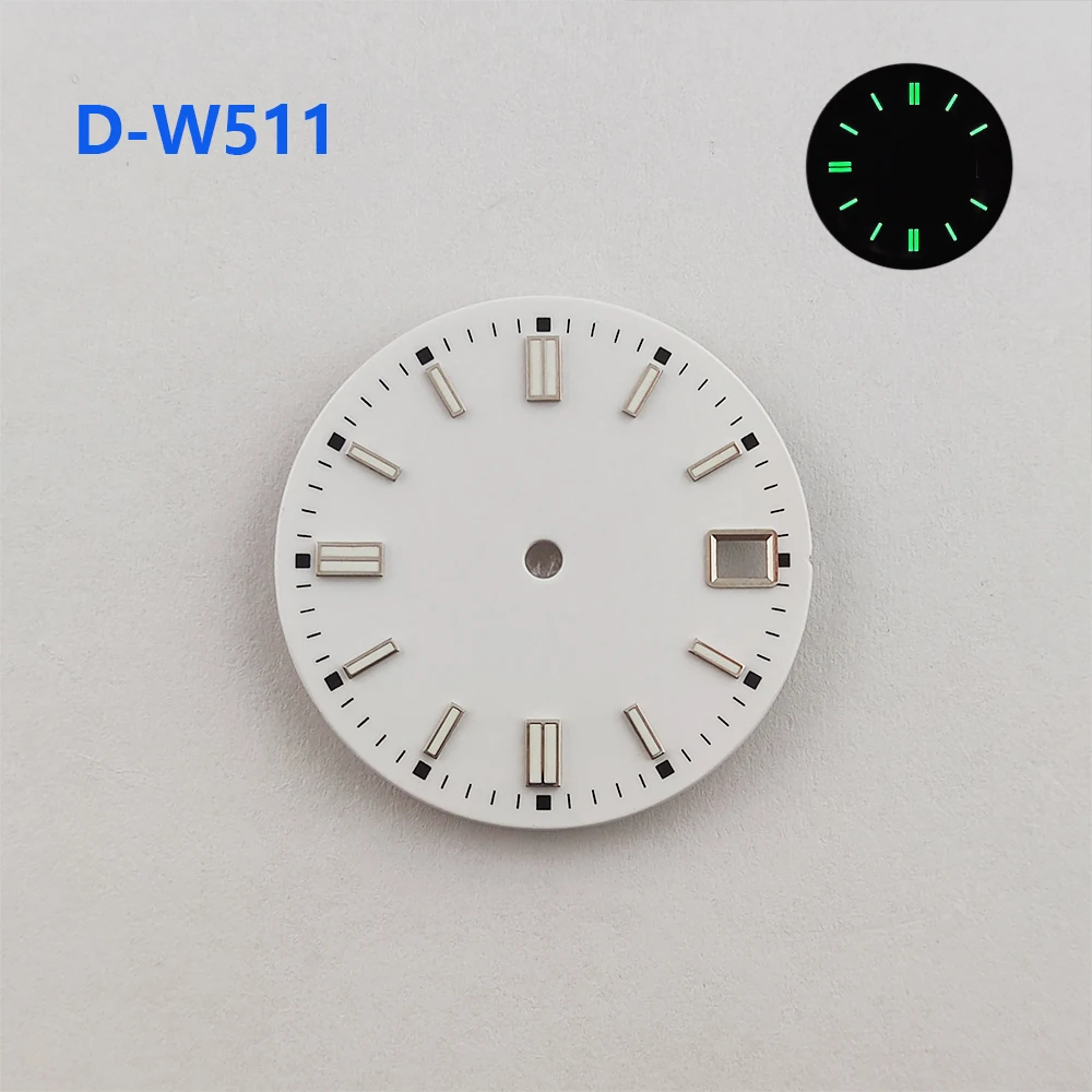 Esfera de reloj de 28,5mm, esfera luminosa verde, esfera estéril, esfera nh35, accesorios de reloj personalizables para movimiento NH35/36, nuevo