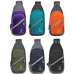 Crossbody Sling Bag Ultra-Lightweight Water Resistance Nylon Chest Shoulder Bag with Earphone Hole Perfect Travel Companion