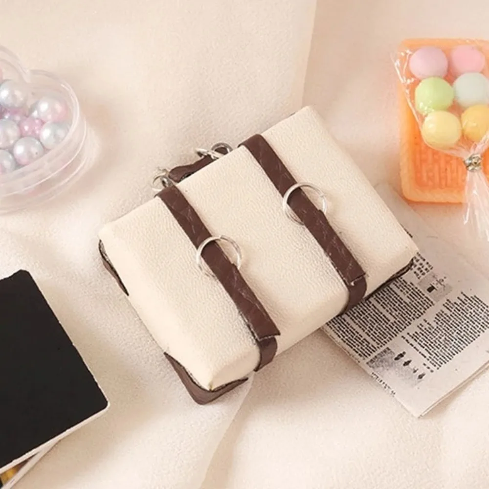 

Dollhouse Furniture Doll Leather Luggage Miniature Suitcase Model Dollhouse Mini Suitcase Portable Leather