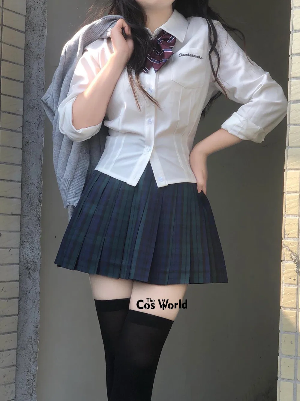 Japanese Spicy Girl Sexy Collect Waist Short Sleeve Thin Summer Shirt JK High School Uniform Class Students Cloth