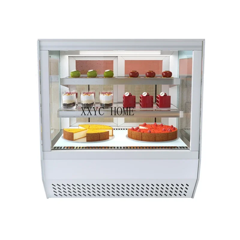 

Cake Counter Refrigerated Display Cabinet Commercial Food Glass Fresh Cabinet Desktop Small Air Cooling Frostless Dessert Cake