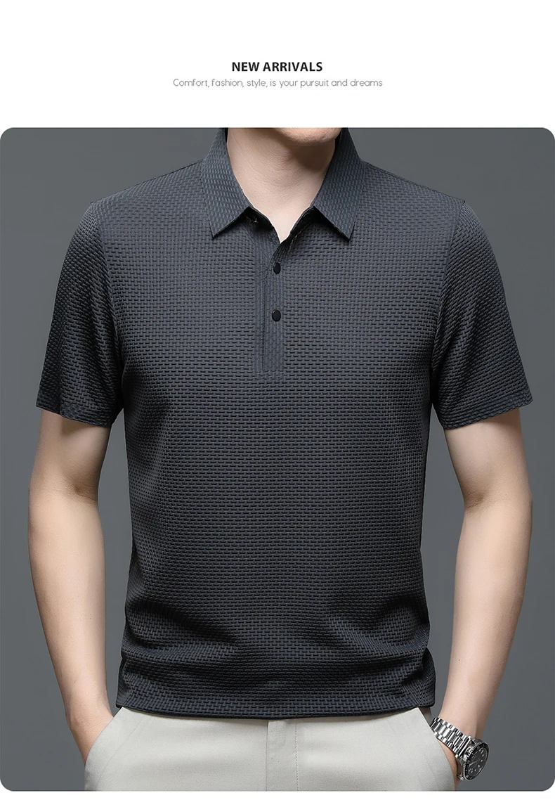 【Hochwertiges】M-4XL Sommer Neues Herren-Kurzarm-T-Shirt Cooles und atmungsaktives POLO-Shirt Business Casual Schweißabsorbierendes Oberteil – Detail 22