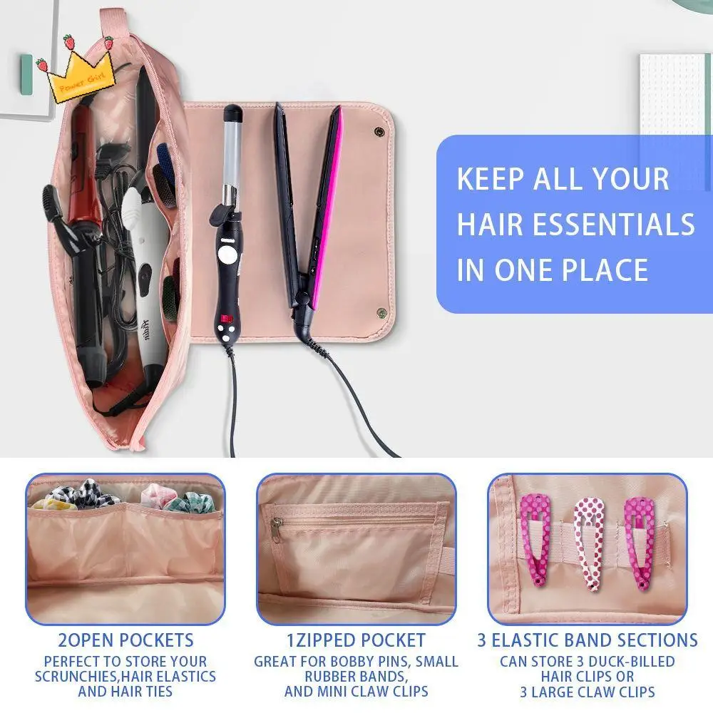 

Waterproof Hair Tools Storage Bag Heat Resistant Mat Dustproof Hair Dryer Carrying Case Large Capacity Protective Cover
