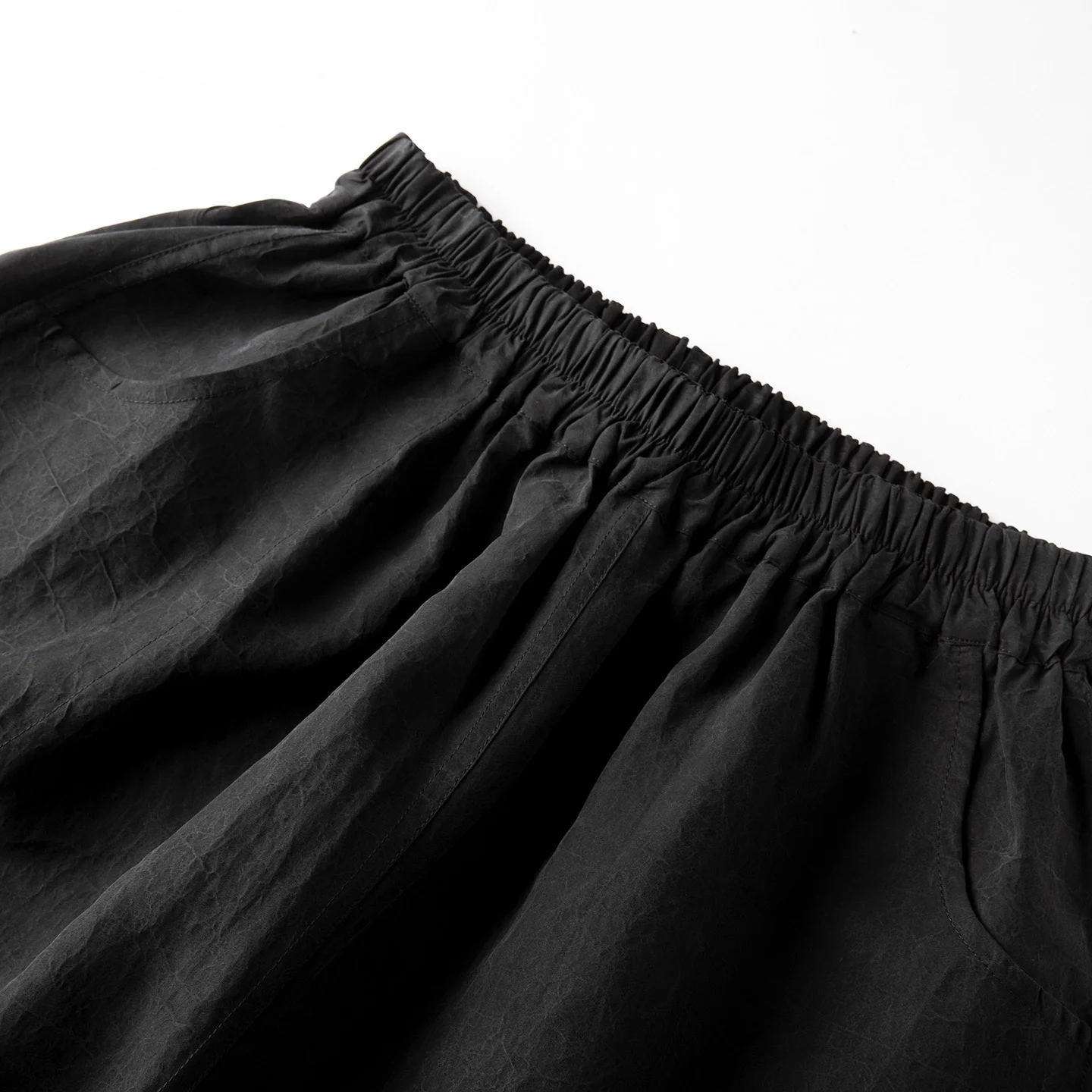 Women's Fashion Black 100% Natural Mulberry Silk Turtle Crack Gambiered Guangdong Gauze Retro Pocket Design Straight-leg Pants