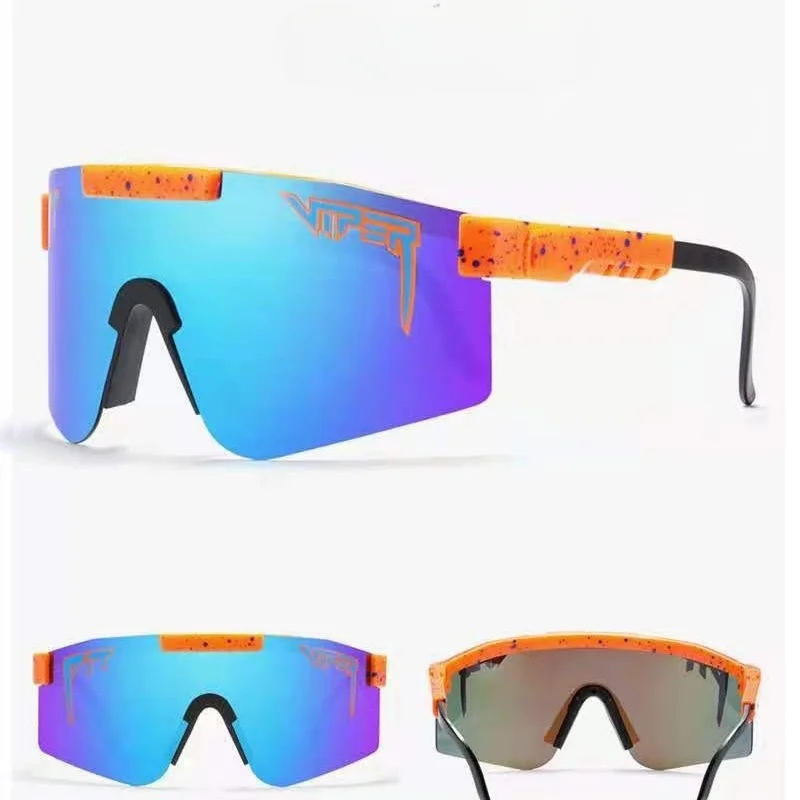 New Polarized European and American One Piece Goggles Large Frame Colorful Coated Sports Cycling Sunglasses Trendy Glasses