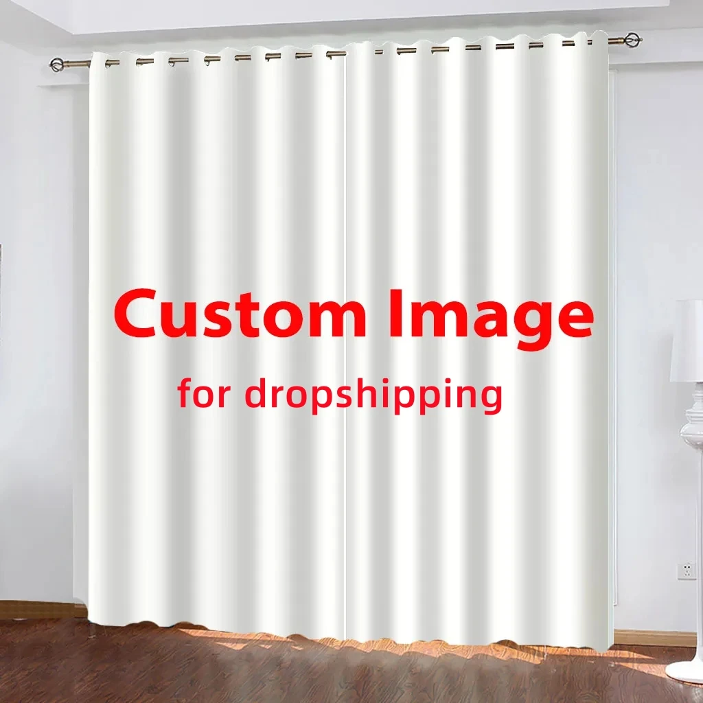 

Custom LOGO Photo Windows Curtains for Living Room Curtain Room Divider POD Customized Home Decor Drapes High Shading 2 Panel