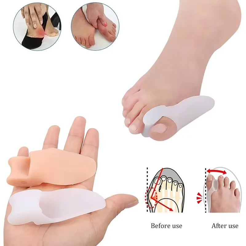 1 pair of silicone toe covers, comfortable big toe separator/toe protector, unisex for Pain Relief of Corn Callus and Blisters