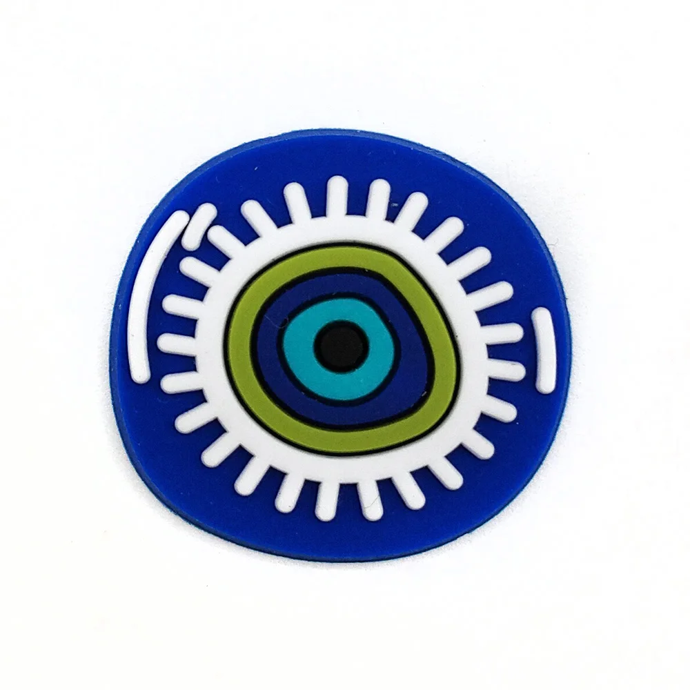 Wholesale 1pcs PVC Shoe Accessories for Shoe Charms Blue Eyeball Women Buckle Kids Pins Men Decoration