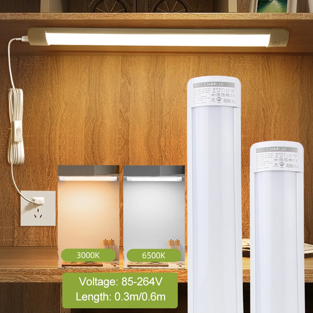 

Cabinet Light LED Kitchen Under 10W 20W Led Tube Desk Wall Lamp Home Bedroom Kitchen Closet Indoor Lighting 110-220V