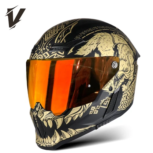 Imagen 1 del producto Nuevo Casco de motocicleta aprobado por DOT, cascos todoterreno de cara completa, Capacetes Para hombre, Cascos Para Moto para Harley Four Season