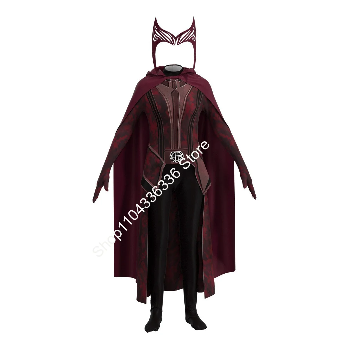 الفيلم تأثيري حلي القرمزي عباءة الجوارب هالوين هزلية غامضة مذهلة الزي كيب فريد خوذة الكبار فتاة 110-180