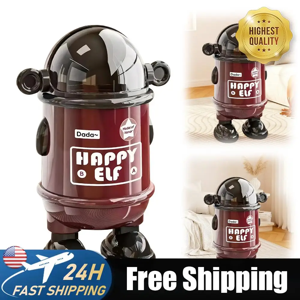 

Пластиковая мусорная корзина с крышкой, креативная корзина для отходов в форме робота, контейнер для хранения для дома, кухни, гардеробной, офиса