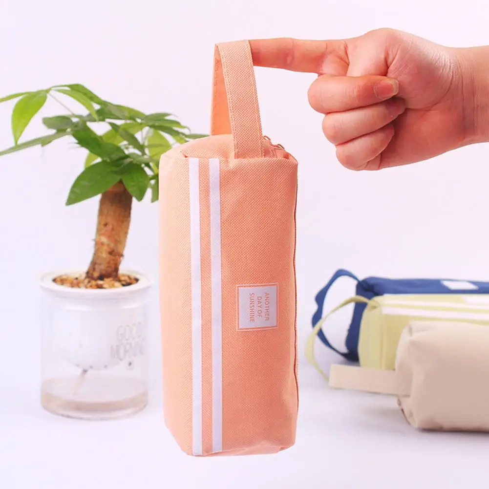 Bolsa de papelería multicapa, capacidad de doble capa, con cremallera, duradera, para brochas de maquillaje