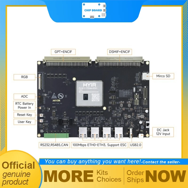 MYiR MYC-YT2HX Embedded SoM, Renesas RZ/T2H Quad A55 plus Dual R52, LPDDR4 eMMC, Industrial Linux Module