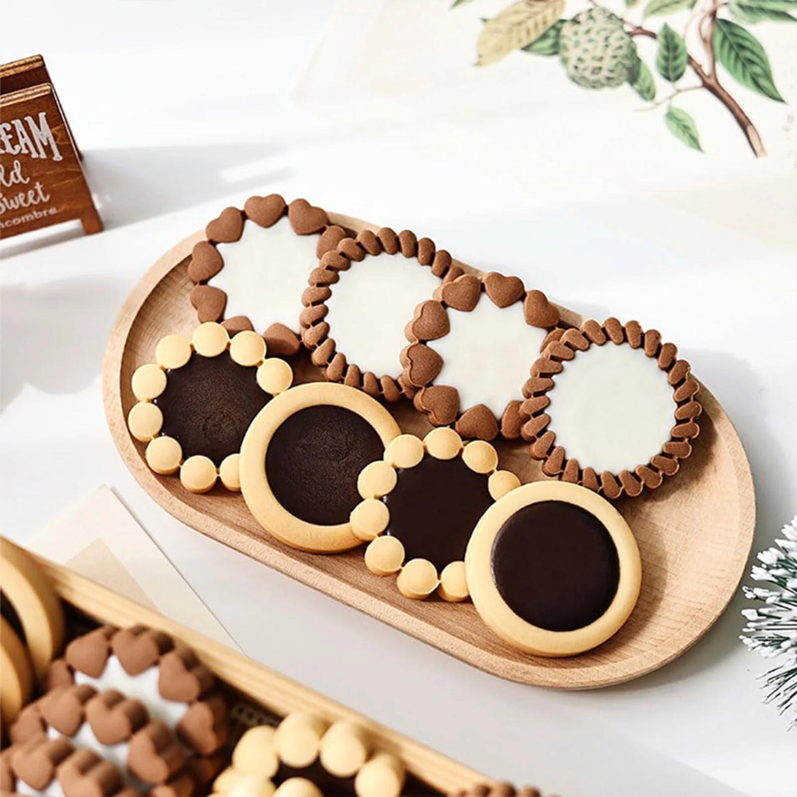 DIY Jam Chocolate Biscuit Mold Christmas Plastic Pressable Fondant Cookie Stamp Suitable for Spread Joy and Sweetness