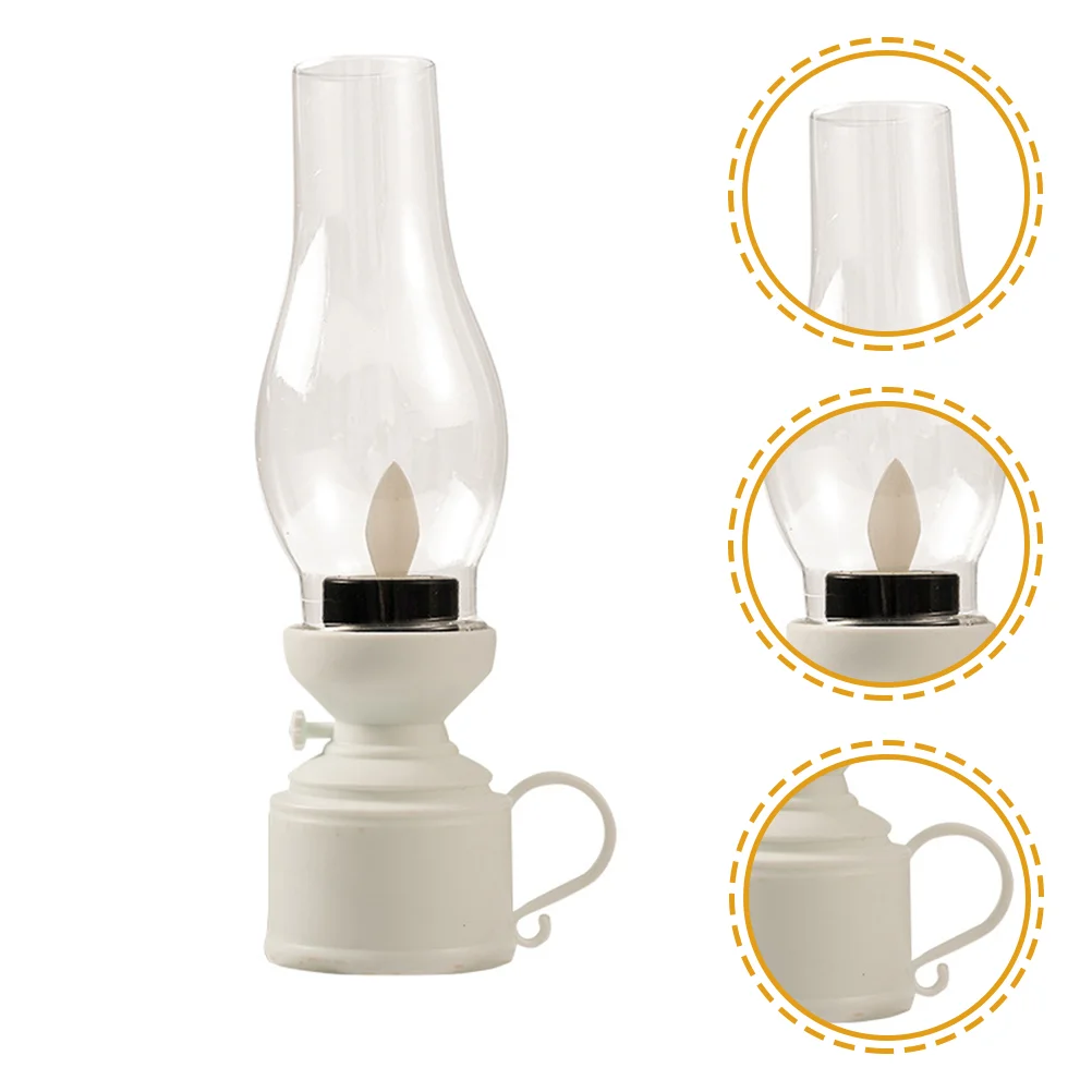 Lámpara electrónica de queroseno, farol decorativo Retro de aceite, LED, práctico, a prueba de viento, plástico Pp, para uso en interiores