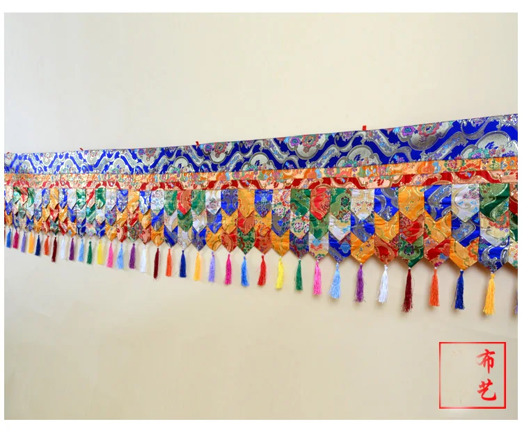 3 Meters long Wholesale Buddhist supplie Buddhism family Temple Embroidery wall Hanging table Altar Enclosing curtain draperies