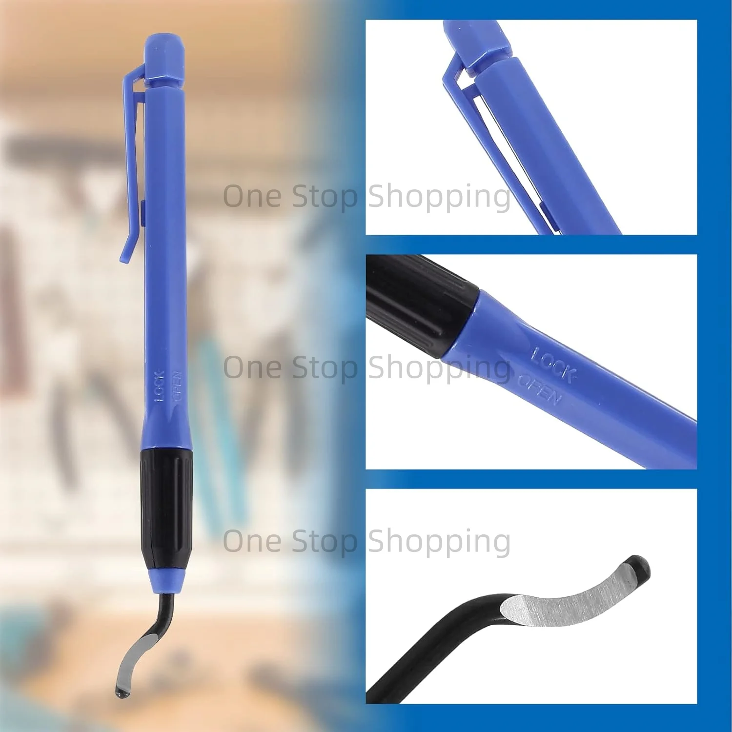 EO2000 Deburring Tool Set with Various Replacement Blades Great Burr Remover Hand Tool for Wood Plastic Aluminum Copper Steel