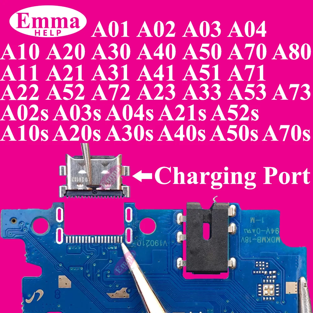 10 Stück Original-Ladeanschluss für Samsung A12 A21s A11 A01Core A02s A03s A04s A04e A10s A20s A30s A50s A70s A22 A32 5G A31 A21 A51 A71 A70 A50 A32 A52 A72 A-Serie Micro-USB-Anschluss Anschluss Ladestift Typ C Ersatz – Detail 2