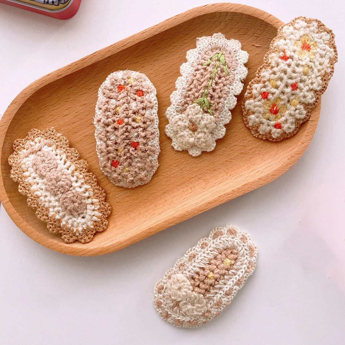 2023 New Korean Cute Fashion Snap Hair Pins Clips Girls Headbands Women Children Wool Knitting Lace Hairpins Baby Accessories