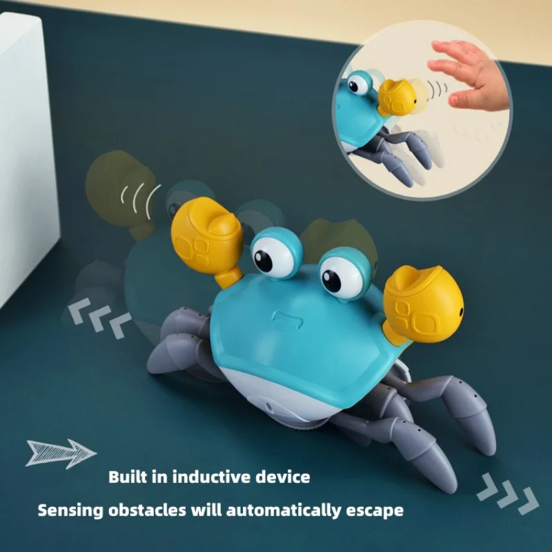 Induction Crawling Escape Crab Automatic Obstacle Avoidance Crab Electric Luminous Music Toys Rechargeable Musical Children Toys