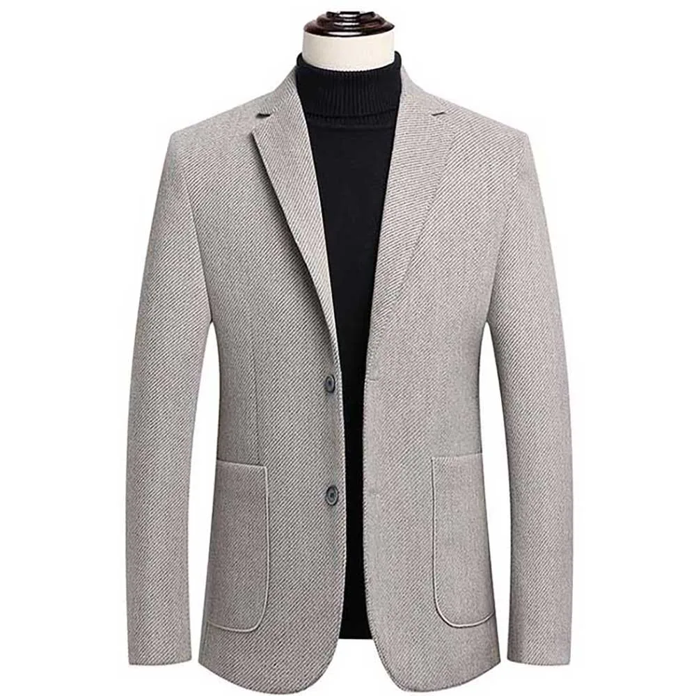 

Spring Autumn Thick Wool Suit Men's Casual Blazer Jacket Office Banquet Wedding Business Leisure Coat Clothing