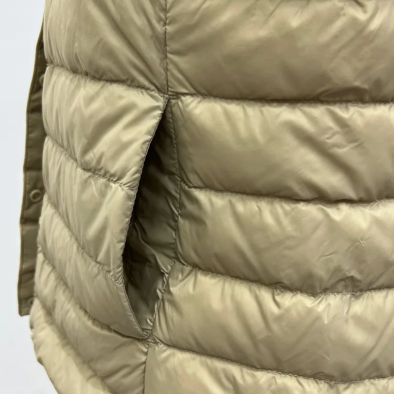 Otoño Invierno ultraligero pato blanco abajo chaleco abrigo mujer cálido abajo chaqueta femenina talla grande sin mangas corto Parkas